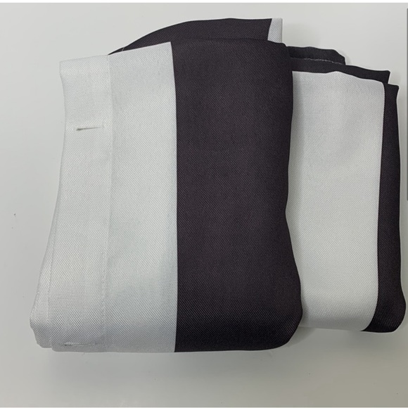 Fabric Shower Curtain | White With Black Bold Stripes | Bathroom Design Decor - Picture 3 of 7